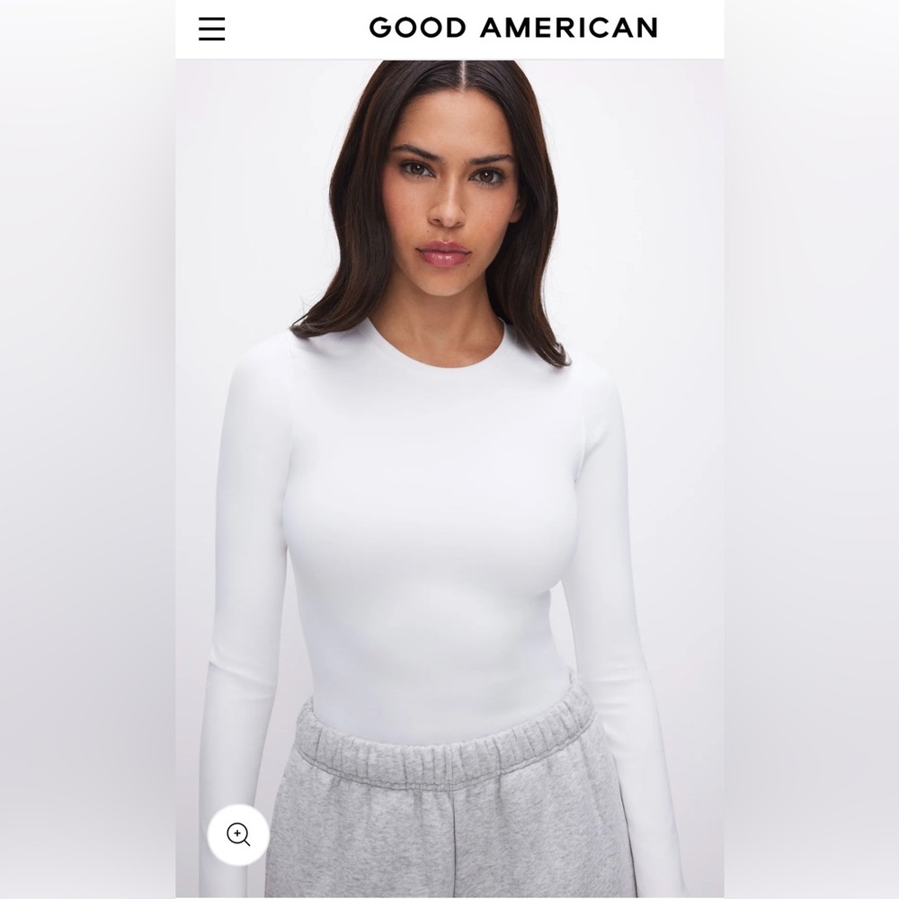 Good American The Sculpting Modern Long Sleeve Bodysuit Size S NWT